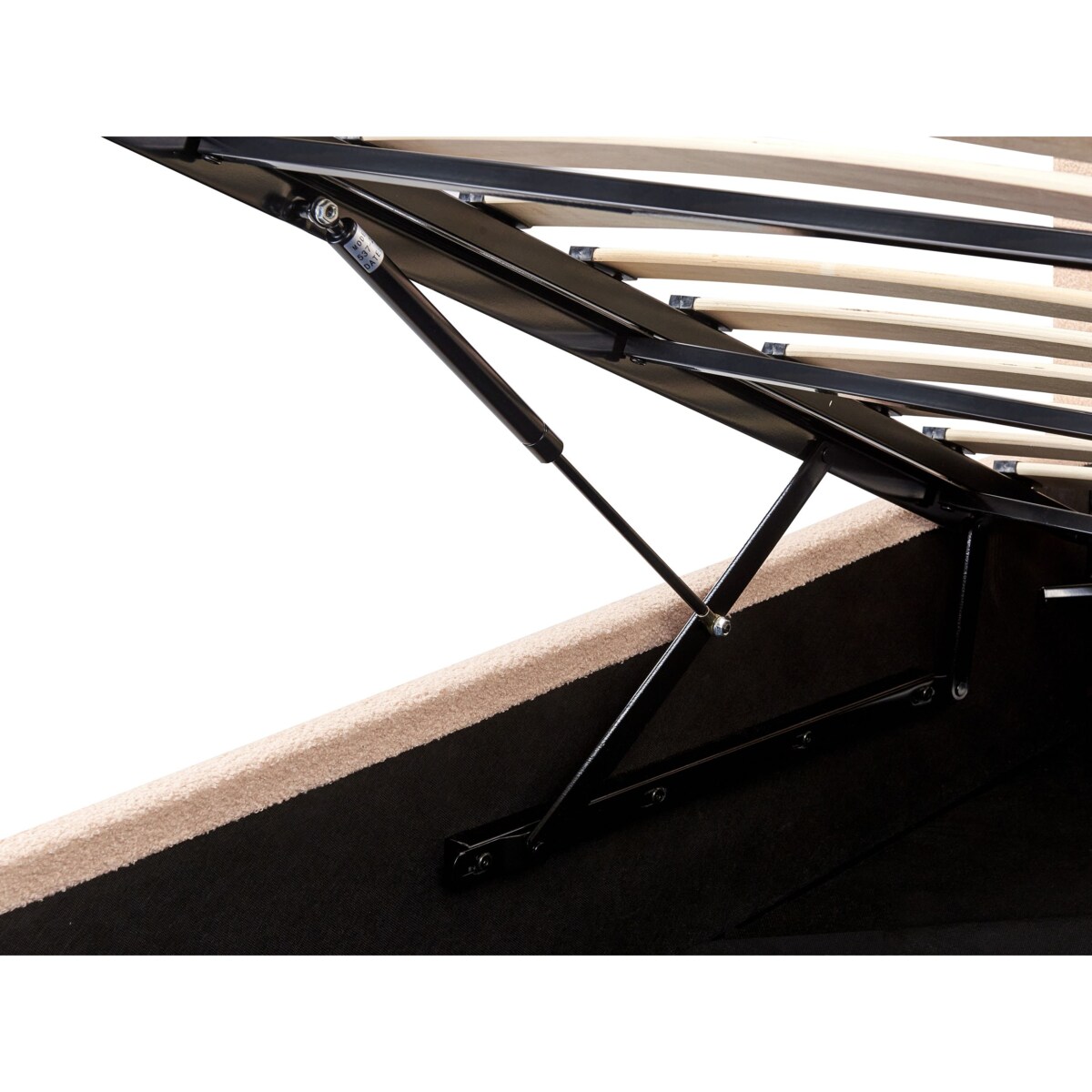 Łóżko z pojemnikiem Boucle ORBEY 140 x 200 cm Beżowy