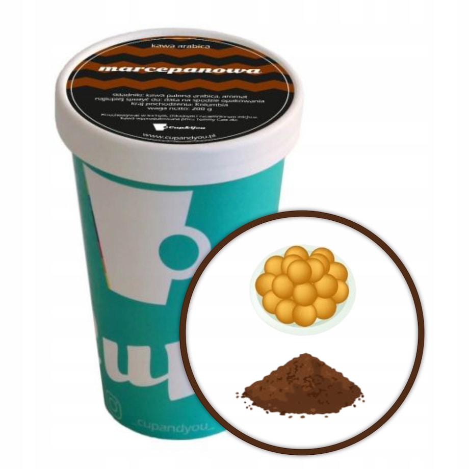 Kawa aromatyzowana smakowa MARCEPANOWA mielona ARABICA Cup&You 200g premium - kawa deserowa