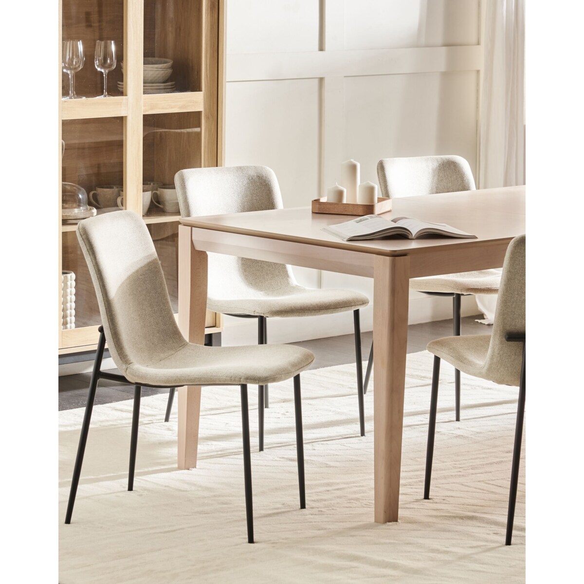 Krzesło do jadalni Zestaw 4 Jasnobeżowy GLENDIVE