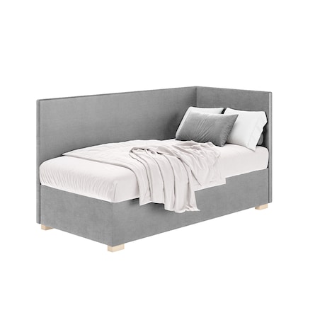 Mesonica Łóżko Flexi, szare, 90x200, Prawostronne