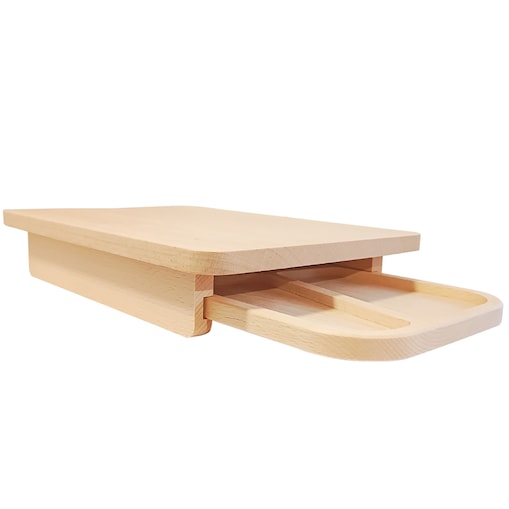 Deska Drewniana Do Krojenia Z Szufladą Tacką Do Kuchni Naturalne Drewno