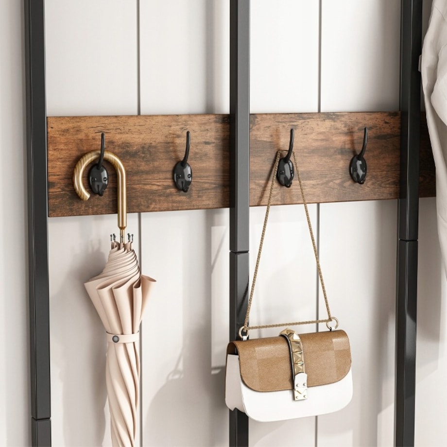 Wieszak industrialny na ubrania buty stojak loft garderoba szafa siedzisko