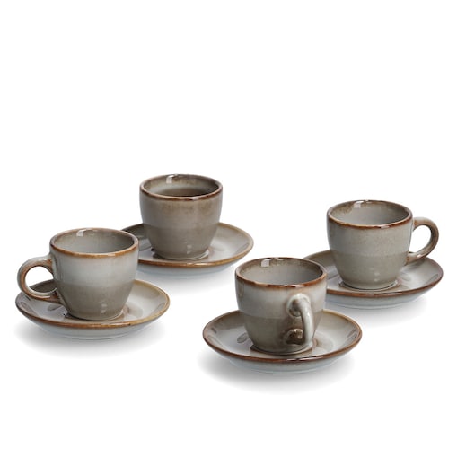 Filiżanki do espresso, 4 sztuki, ZELLER, kolor beżowy, ceramika