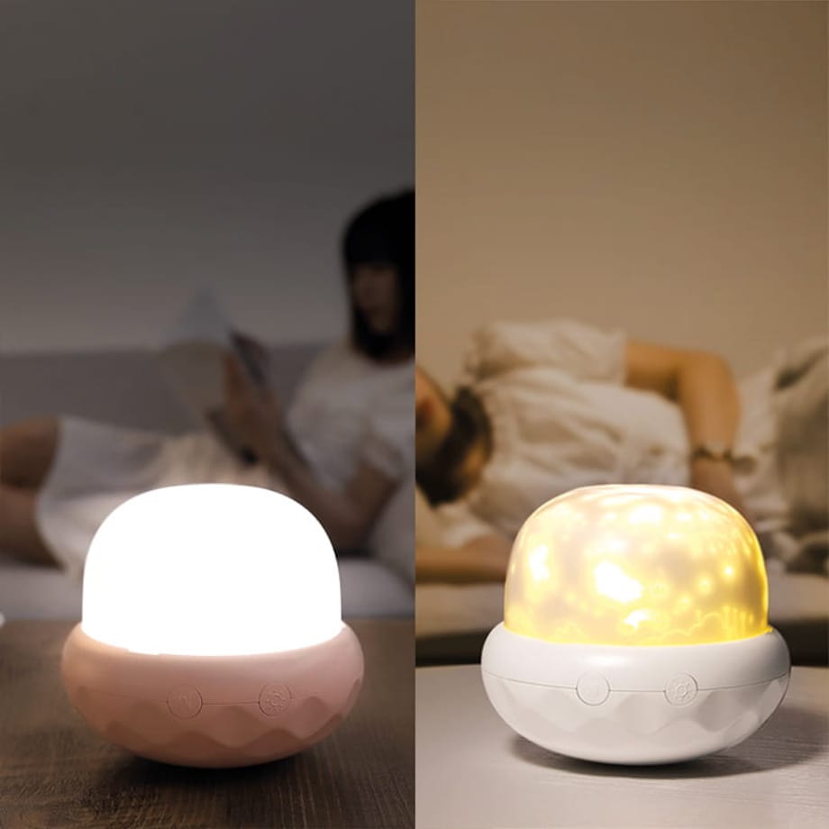 Seledynowa lampka nocna dla dzieci projektor: Grzybek