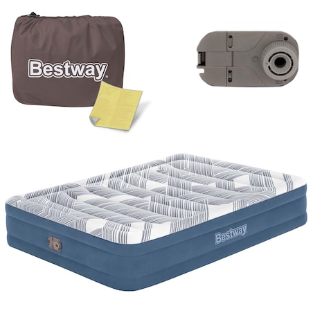 Materac dmuchany Bestway dwuosobowy z wbudowaną pompką 203x152x36 cm