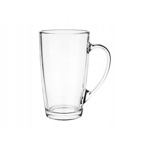 Wysoki Kubek Szklany Szklanka z Uchem 400 ml 6 szt na Kawę Herbatę Latte