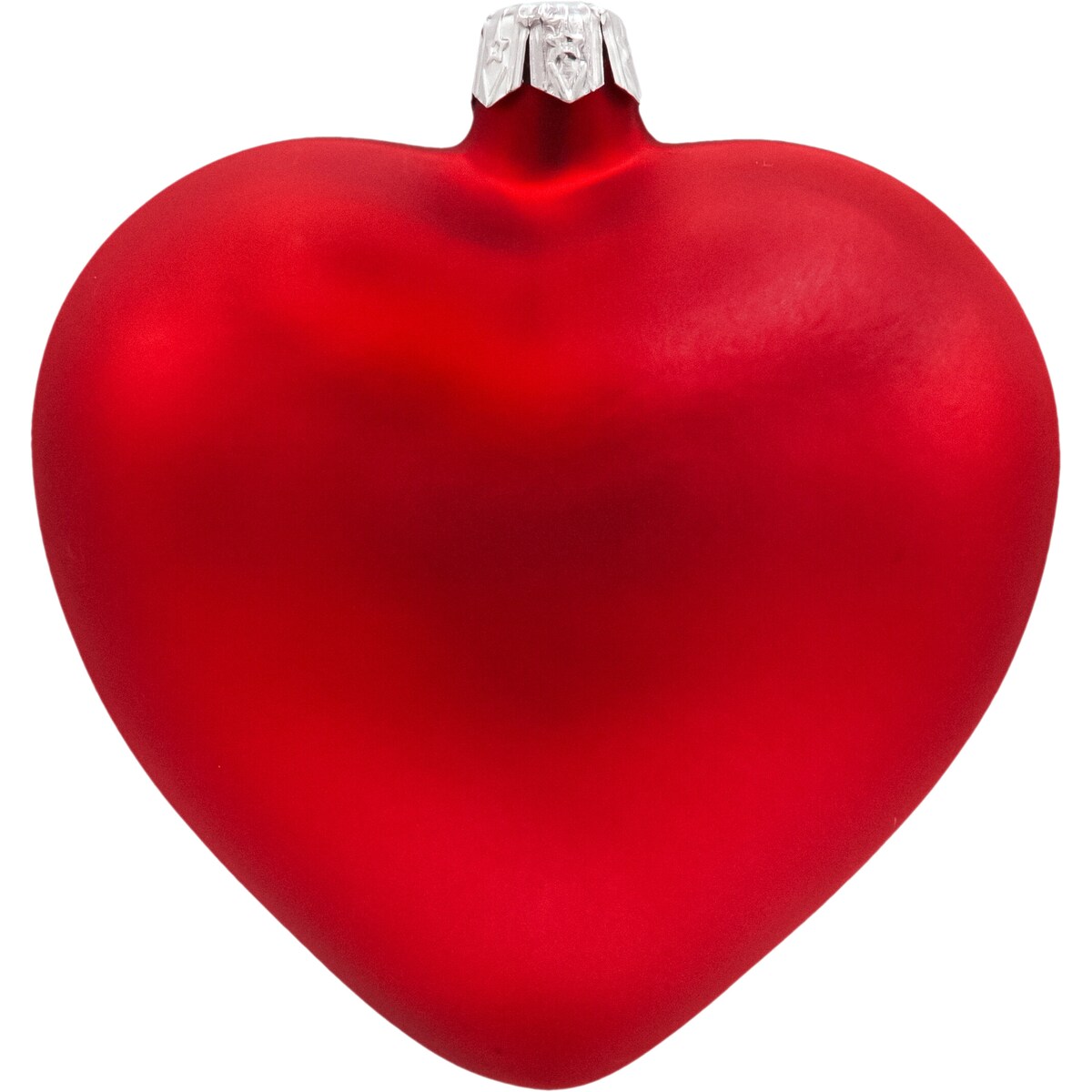 Bombka choinkowa szklana: czerwone matowe serce