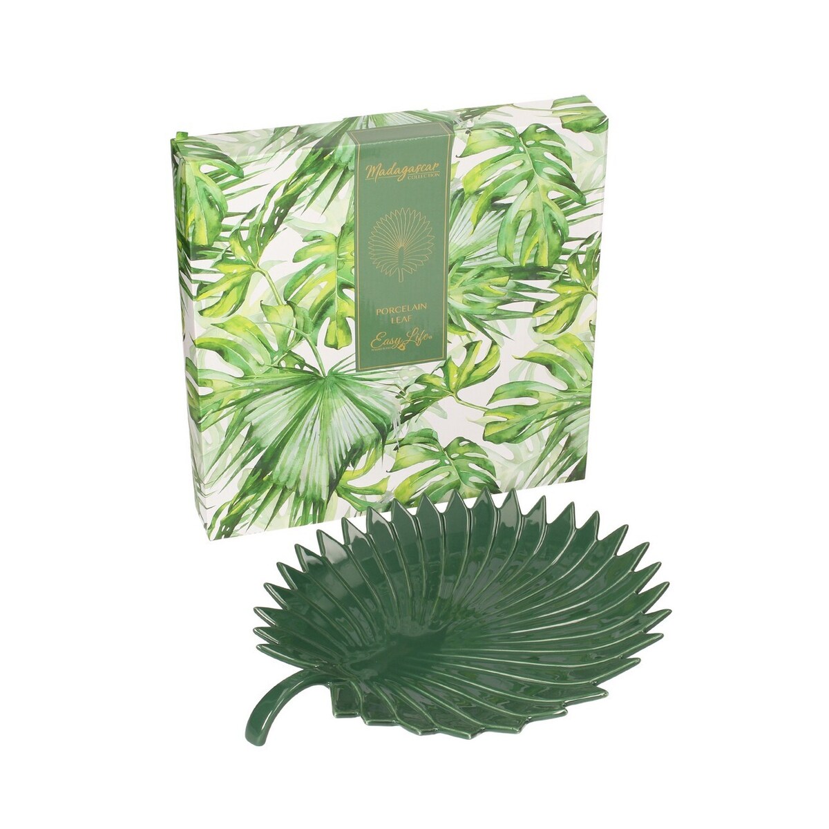 Półmisek Jungle Leaves 35cm green, 35 x 29 x 3 cm