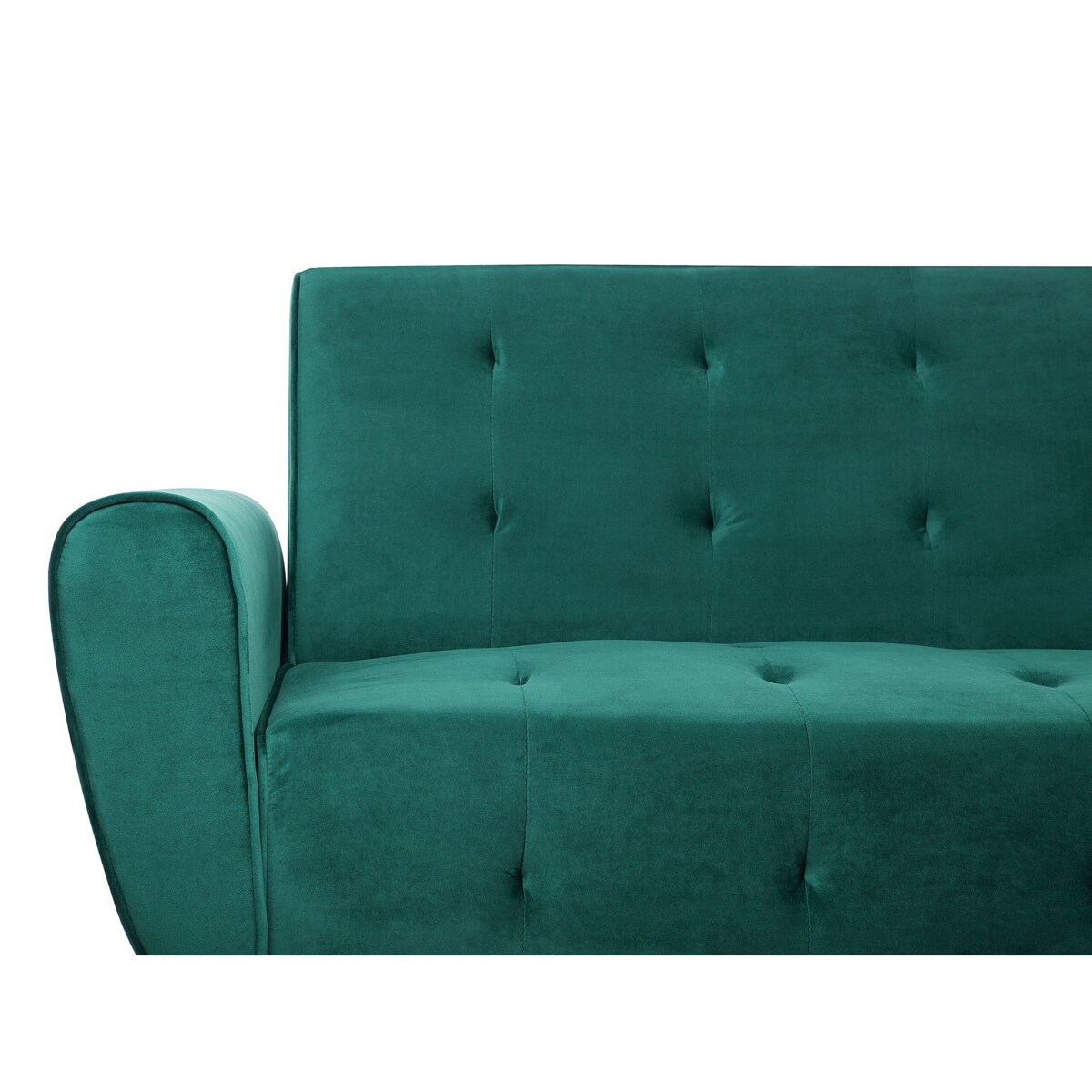 Sofa rozkładana welurowa szmaragdowa SELNES