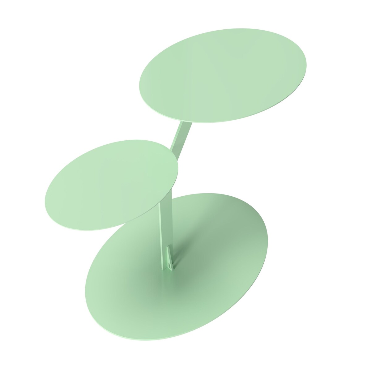 Stolik metalowy dwa blaty, kolor pudrowa zieleń