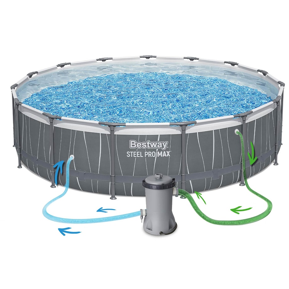 Basen ogrodowy stelażowy 457x107 cm Bestway zestaw 13w1