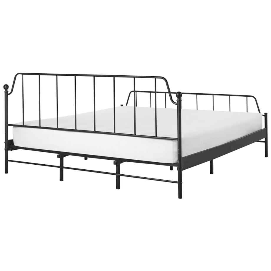 Łóżko metalowe 180 x 200 cm czarne MAURESSAC