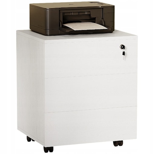 Kontenerek biurowy na kółkach z szufladami na kluczyk mobilna szafka 58 cm