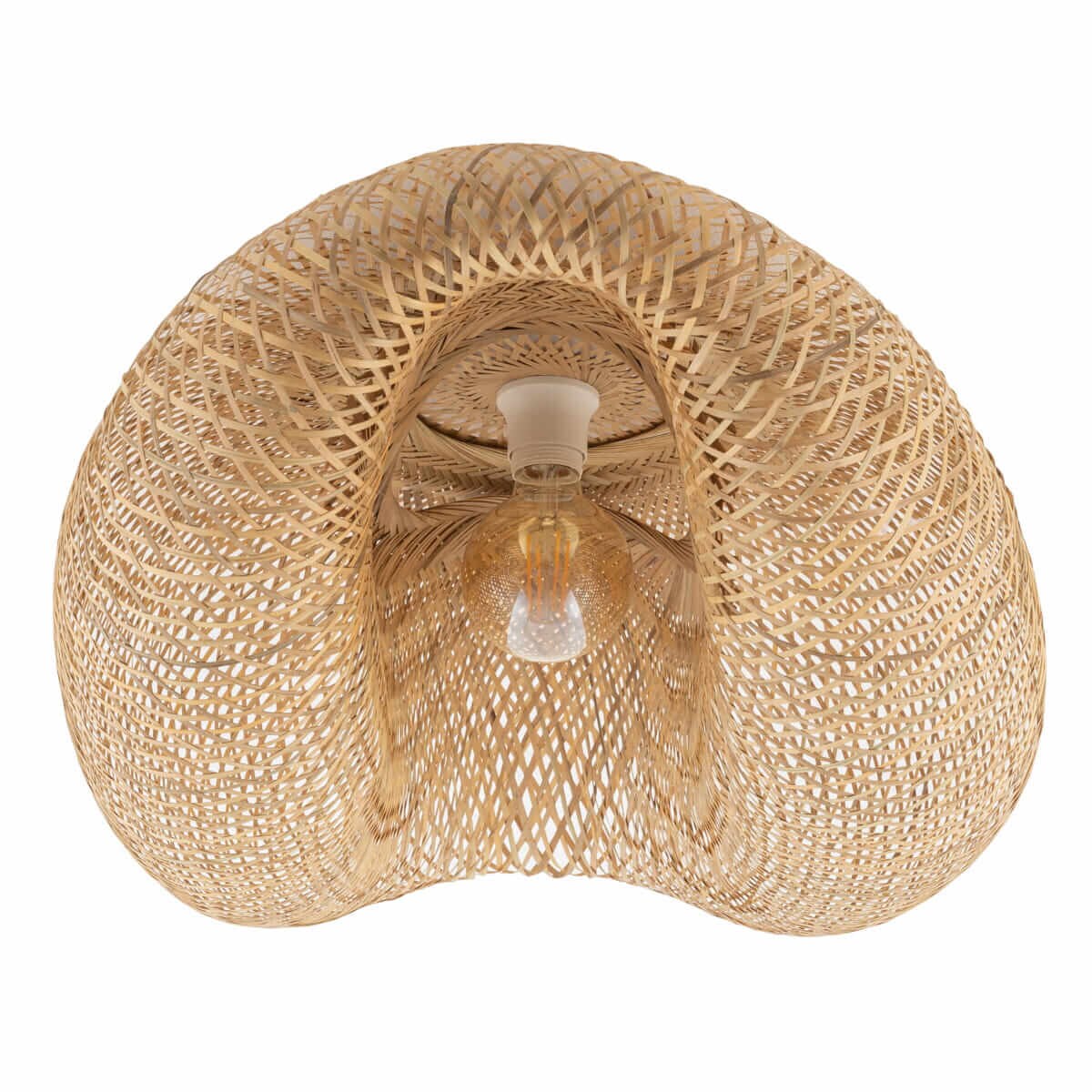 Drewniany plafon Havana 11172 Nowodvorski japandi koszyk siatka bambusowy biały