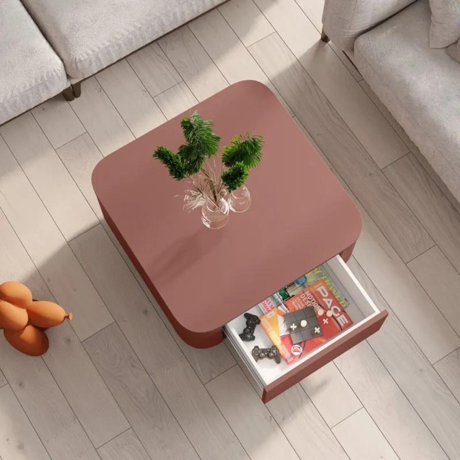 Ława kwadratowa GRADO 80x80 bordowa