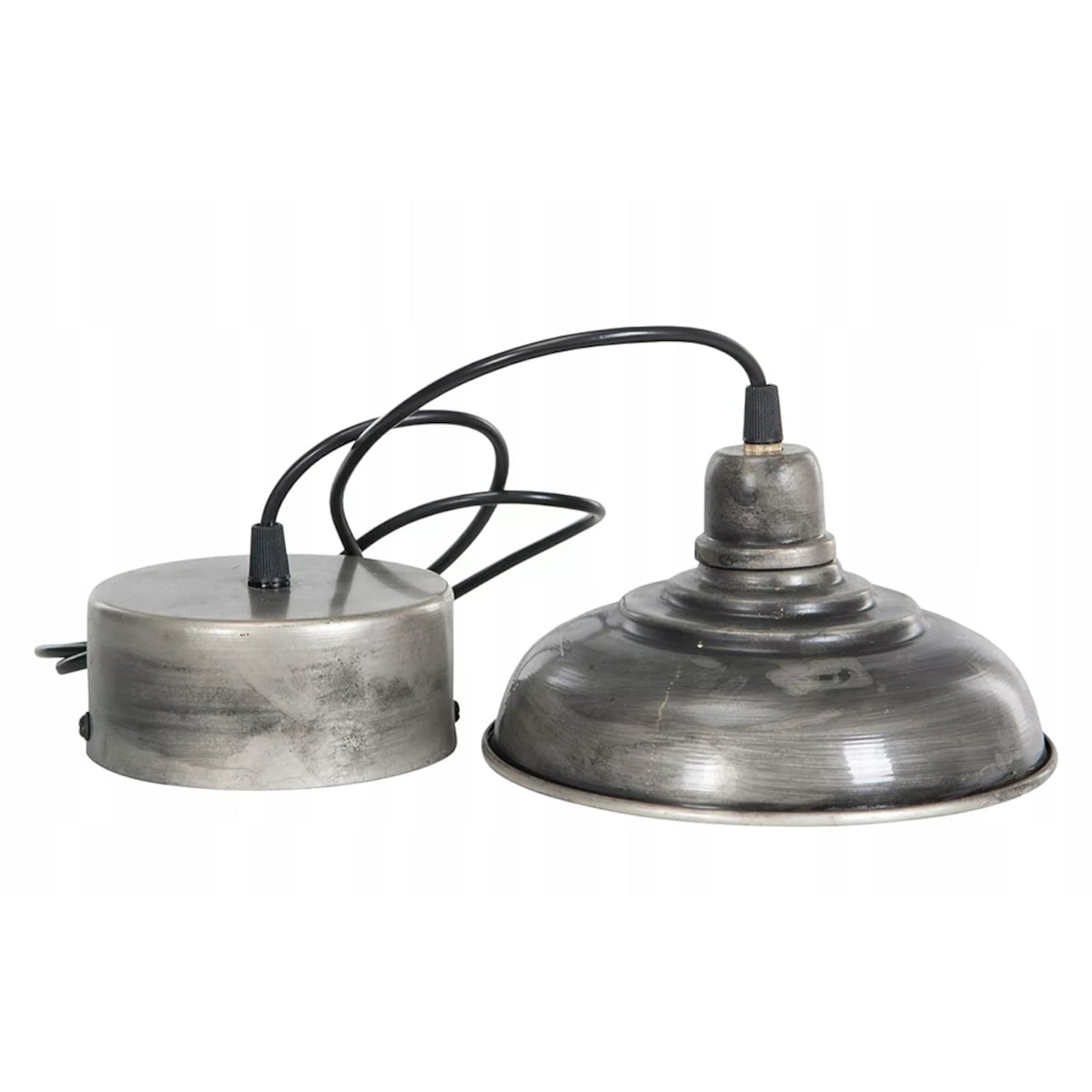 LAMPA wisząca STYL LOFT SREBRNA metalowa śr. 20cm do salonu sypialni
