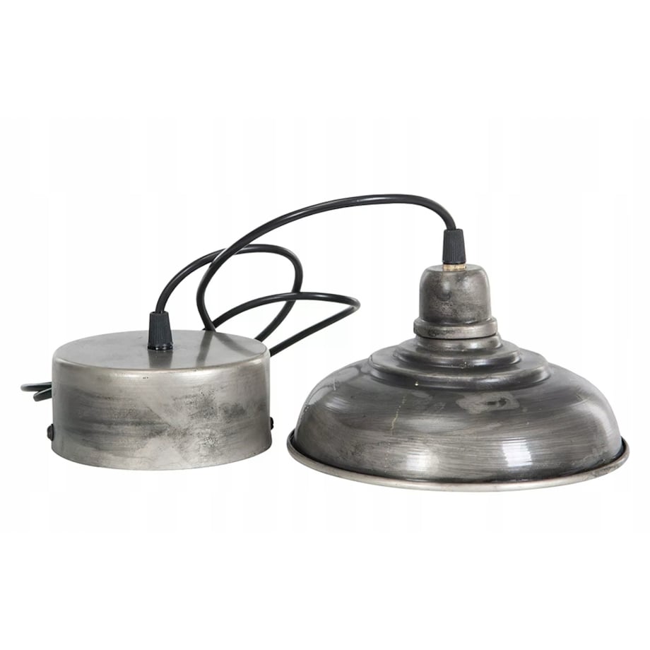 LAMPA wisząca STYL LOFT SREBRNA metalowa śr. 20cm do salonu sypialni