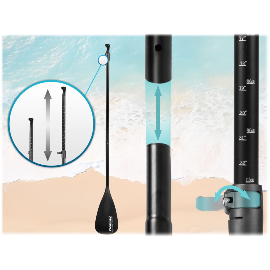 Składane wiosło do deski SUP kajakowe regulowane 230cm Neo-Sport