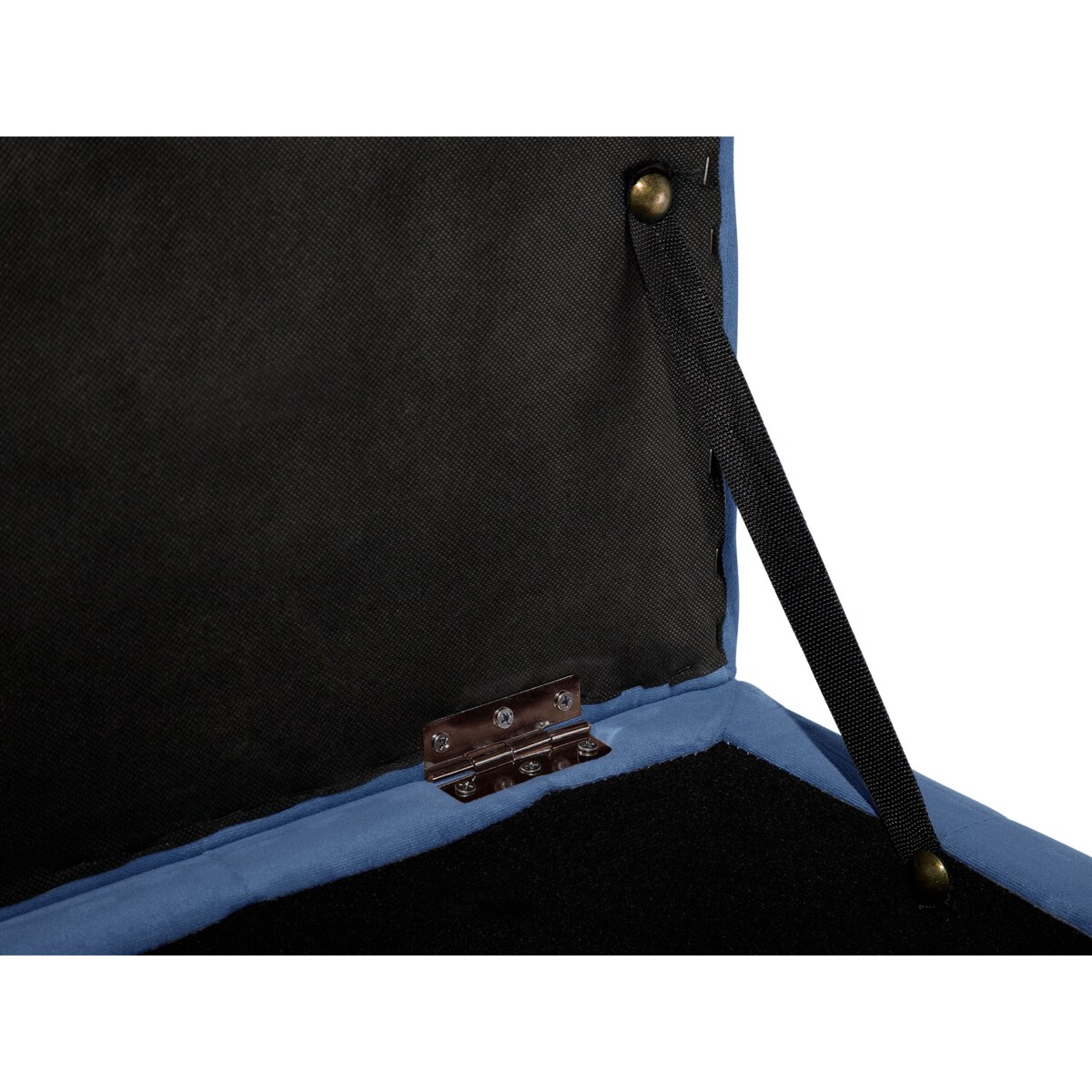 Puf ze schowkiem welurowy ciemnoniebieski MICHIGAN