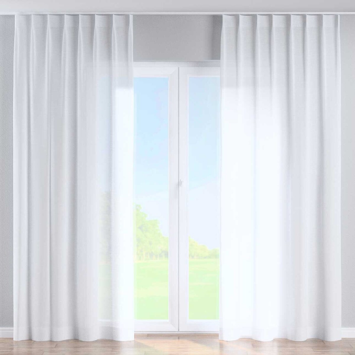 Zasłona na haczykach flex pojedynczych 130x260 prześwitujący biały