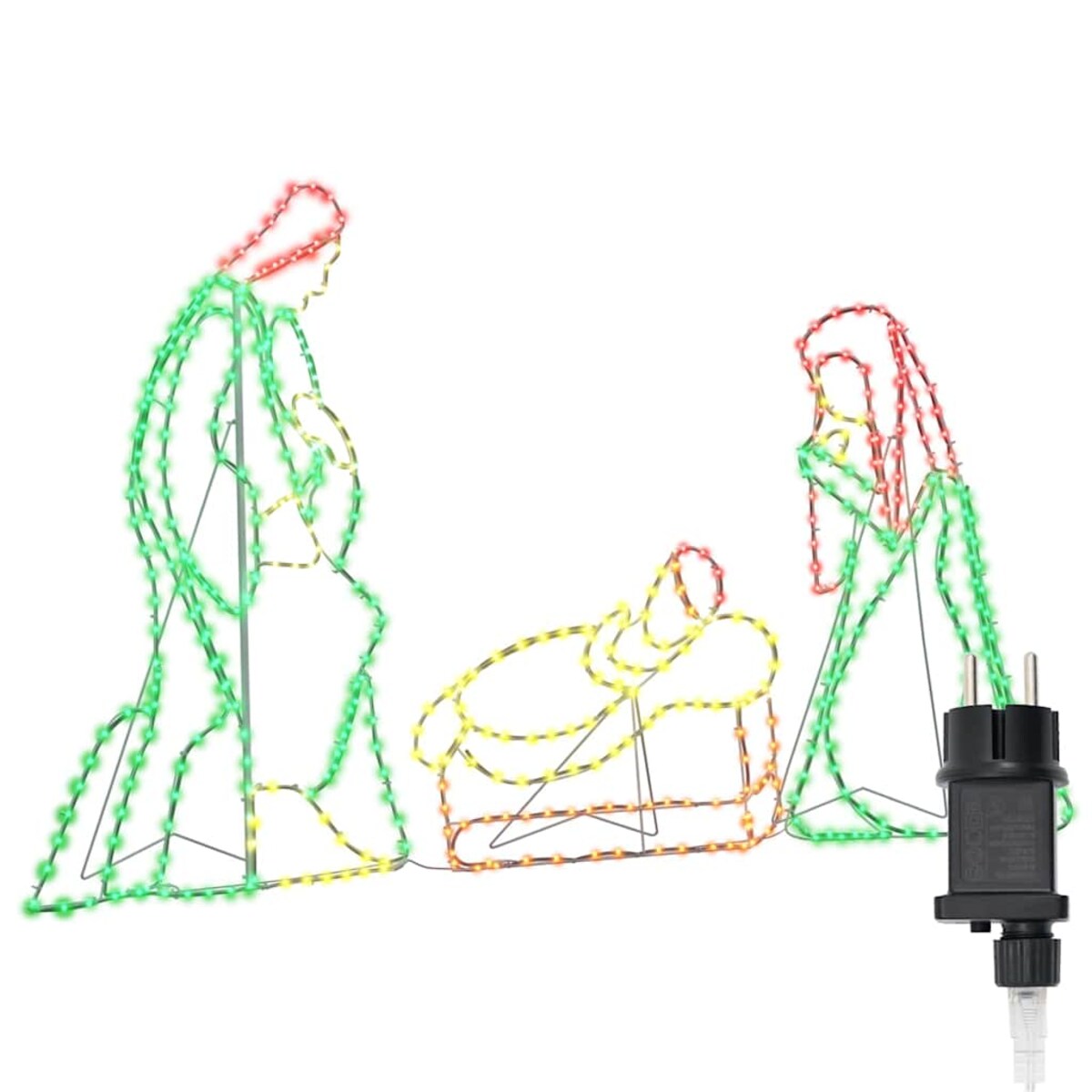 vidaXL Oświetlona Szopka Bożonarodzeniowa Wielokolorowe 112 x 72 cm