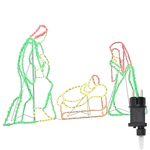 vidaXL Oświetlona Szopka Bożonarodzeniowa Wielokolorowe 112 x 72 cm