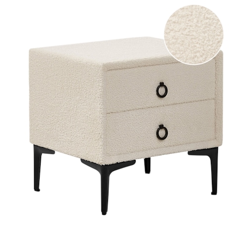 Szafka nocna 2 szuflady Złamana biel SEZANNE