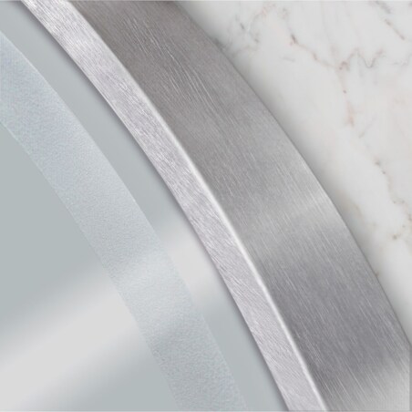 Lustro ścienne LED ze stalowa szczotkowaną ramą MMJ 80cm