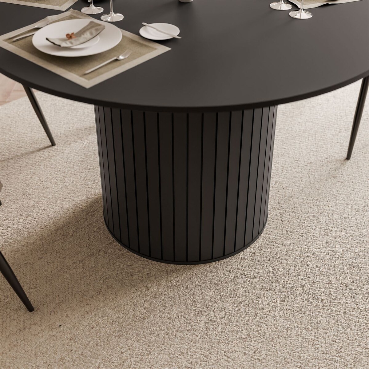 Okrągły stół ELODIE 120 cm, czarny