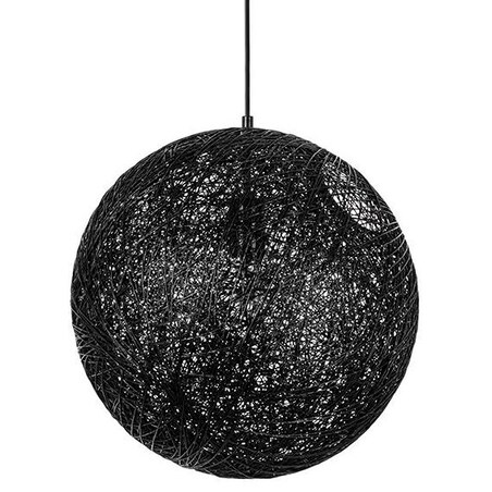 Wisząca lampa kula Luna okrągły zwis ze sznura czarny