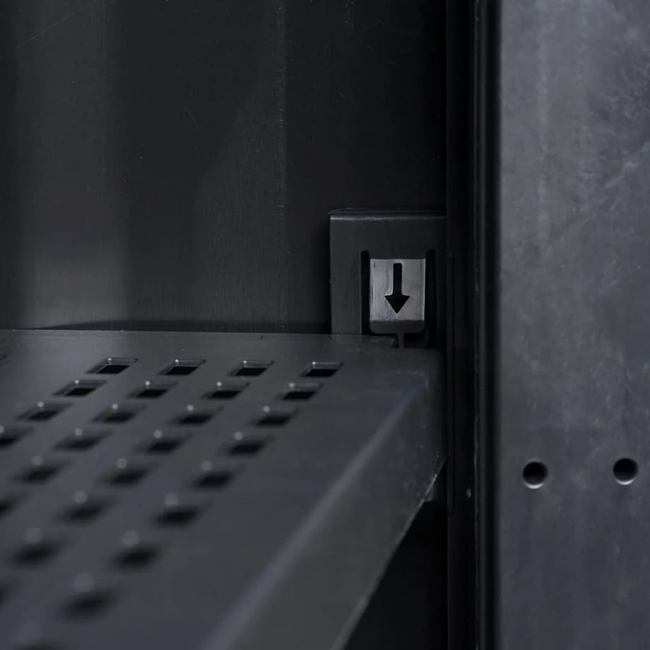 vidaXL Szafa ogrodowa z 2 półkami, czarno-szara