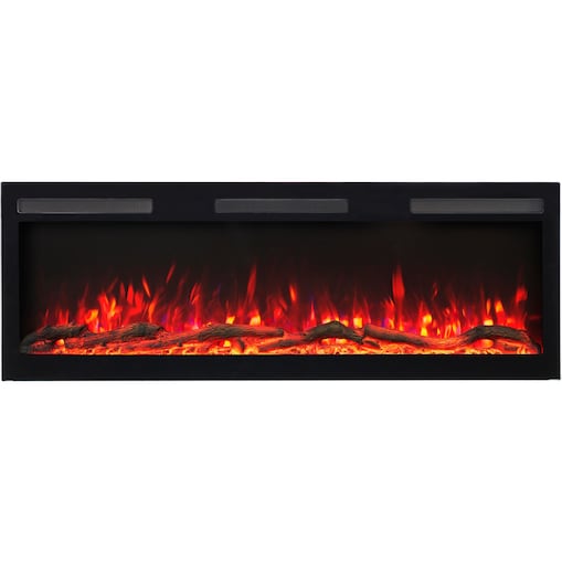 Kominek elektryczny AFLAMO Majestic 128 PRO - ścienny i do zabudowy - 128x45x13 cm - kominek LED z funkcją grzania 750/1500 W