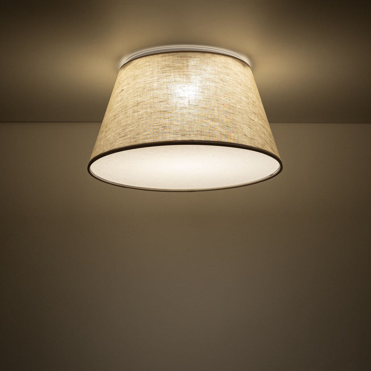 Lampa sufitowa plafon TK Lighting FORMO LEN 380 11076 biało-beżowa 2xE27 38 cm lniana