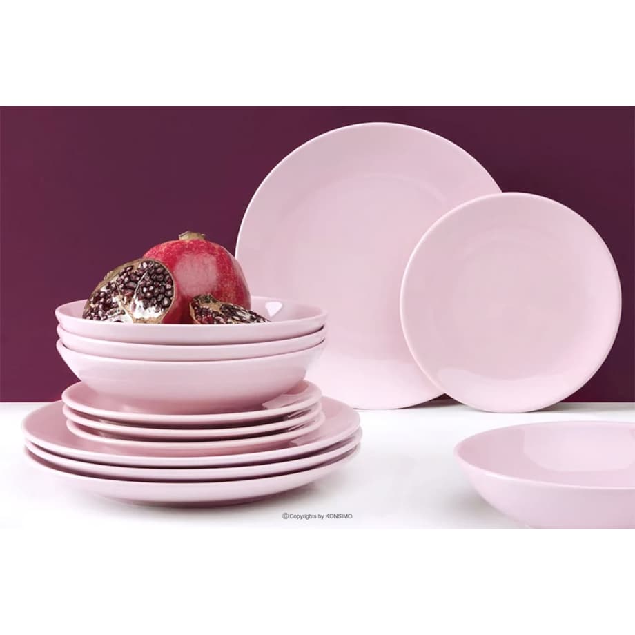Konsimo LUPIN Talerz głęboki jasny różowy, jasny różowy