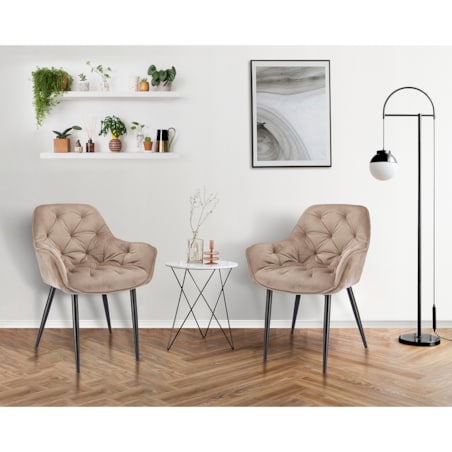 KRZESŁO welur TAPICEROWANE do salonu PIKOWANE