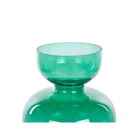 Wazon na kwiaty szklany 27 cm zielony PALAIA