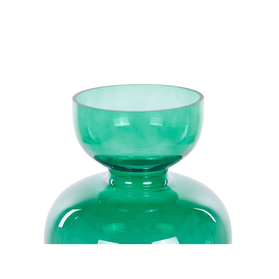 Wazon na kwiaty szklany 27 cm zielony PALAIA