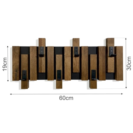 Wieszak ścienny na ubrania Lamele Mini 60cm brązowy