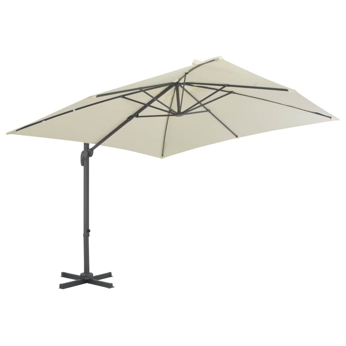 vidaXL Parasol wiszący z aluminiowym słupkiem, 300x300 cm, piaskowy