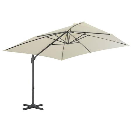 vidaXL Parasol wiszący z aluminiowym słupkiem, 300x300 cm, piaskowy