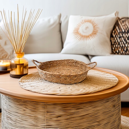 TACA DEKORACYJNA BOHO tacka do serwowania łóżka salonu sypialni naturalna