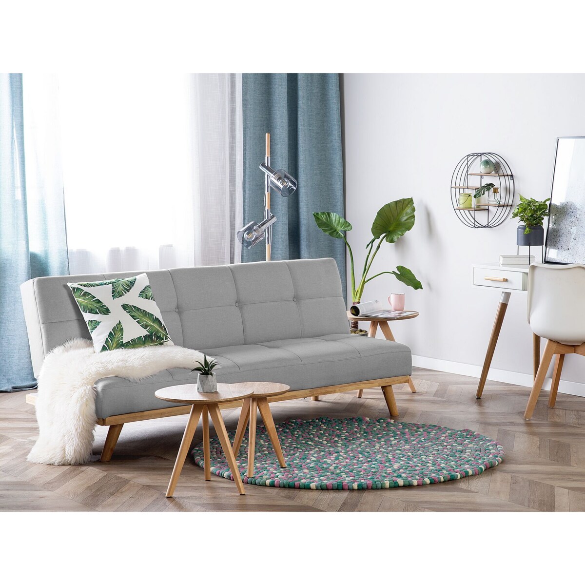 Sofa rozkładana jasnoszara FROYA