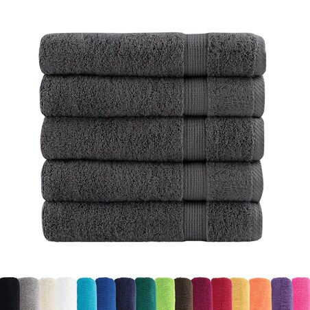 vidaXL Ręczniki premium SOLUND 25 szt., antracytowe, 100x150 cm