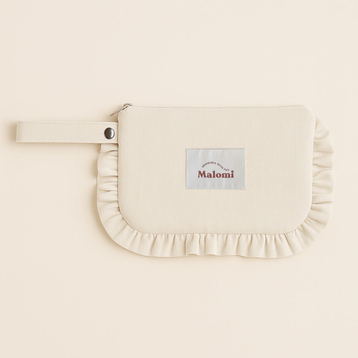 Kosmetyczka z falbanką natural