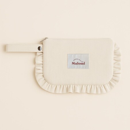 Kosmetyczka z falbanką natural