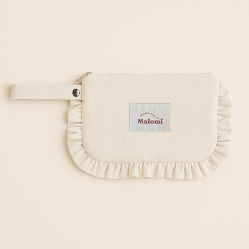 Kosmetyczka z falbanką natural