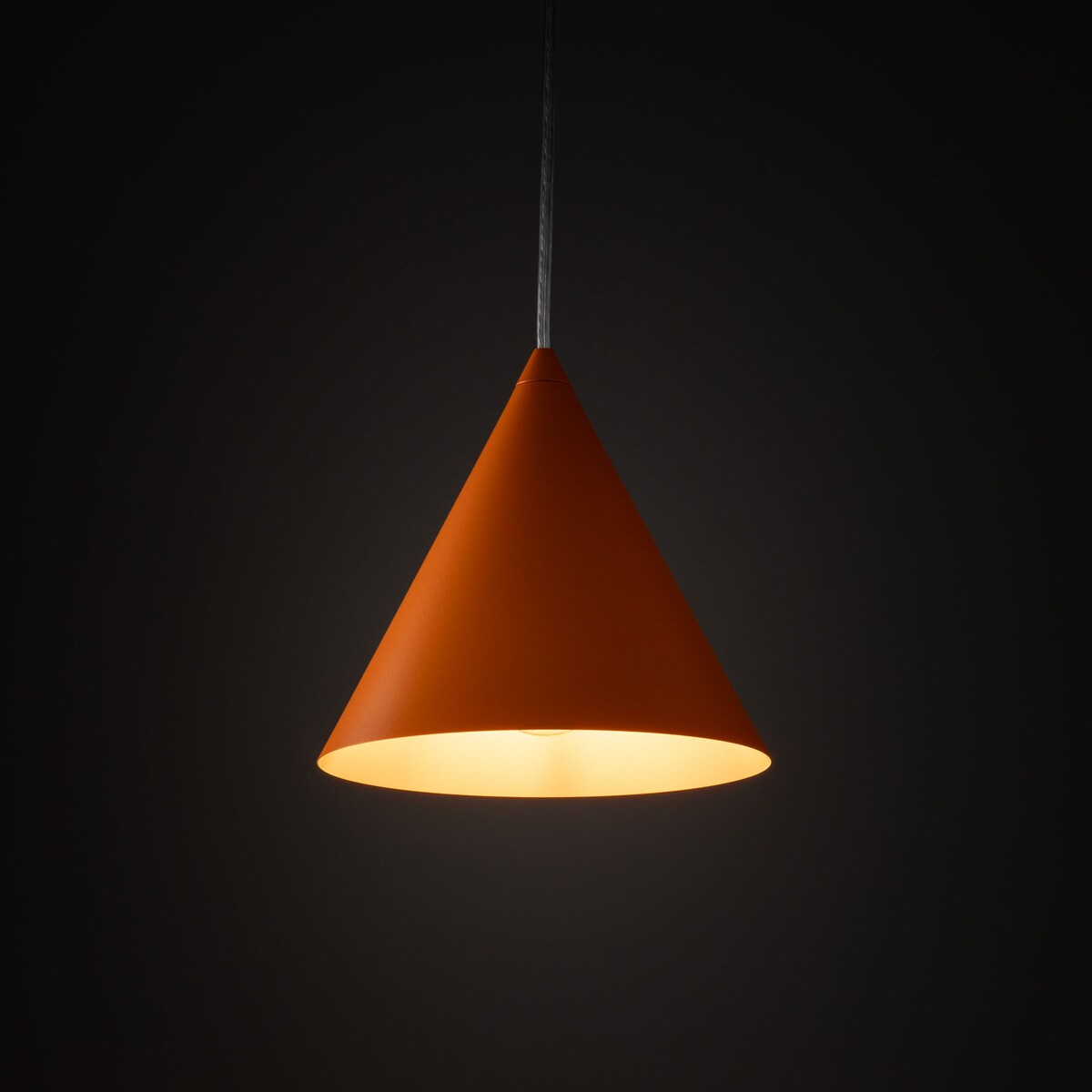 Lampa wisząca TK Lighting CONO ORANGE 10075, metalowa, E27, regulowana wysokość 140 cm, pomarańczowa do kuchni i salonu