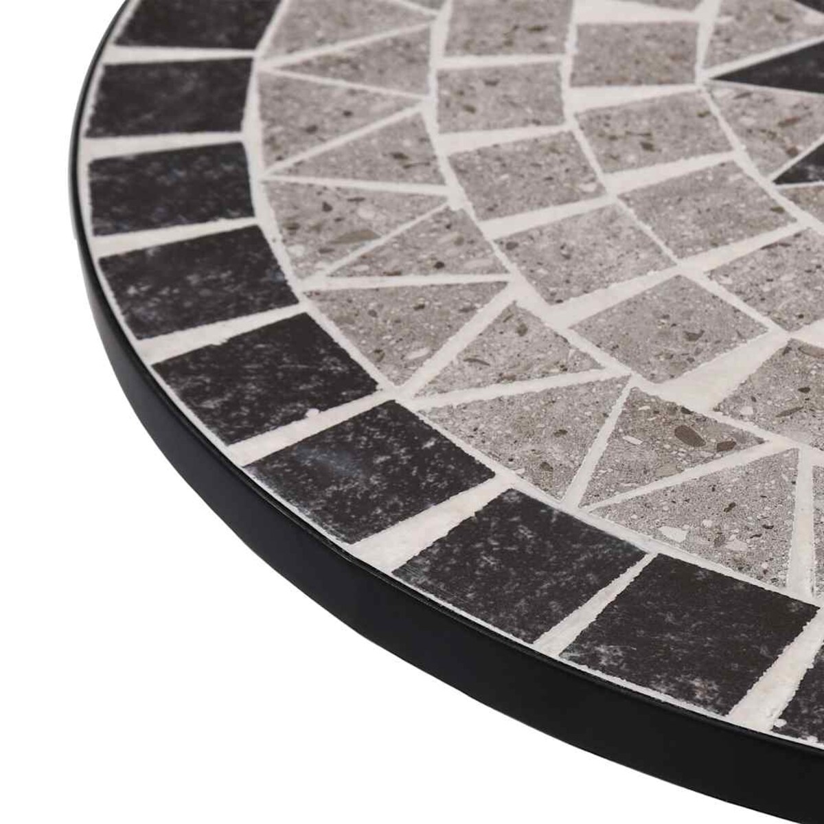 vidaXL Mozaikowy stolik bistro, szary, 60 cm, ceramiczny