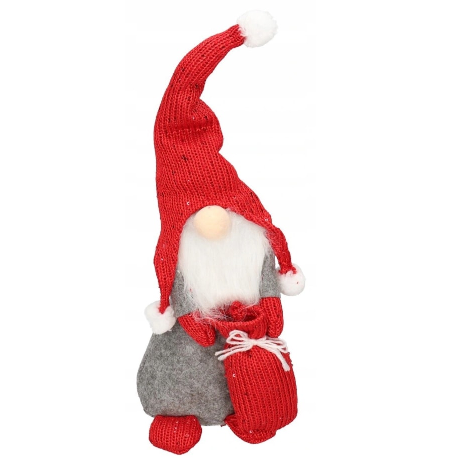Skrzat Krasnal Mikołaj Z Workiem Świąteczny Duży