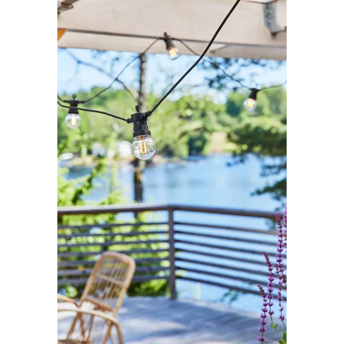 Ogrodowa girlanda świetlna LED 2,4W 5,5m łańcuch czarny